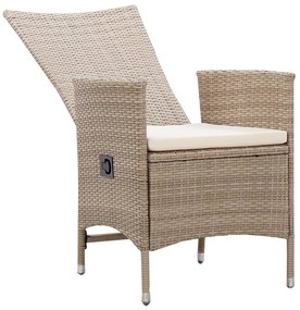 Sedie da esterno 2 pz con cuscini in polyrattan beige