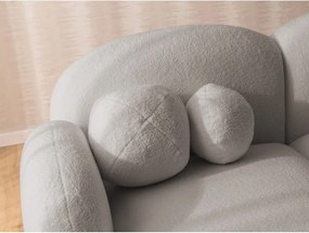 Divano angolare grigio (con penisola a sinistra/con chaise lounge) con rivestimento in bouclé Orbit – Ropez