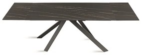 Tavolo allungabile 240 cm piano grčs porcellanato NESTORE Nero