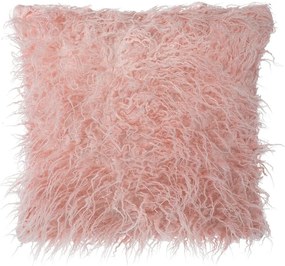 Cuscino decorativo in pelliccia finta 45 x 45 cm rosa DAISY Beliani
