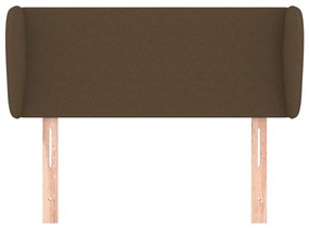 Testiera ad orecchio marrone scuro 93x23x78/88 cm in tessuto