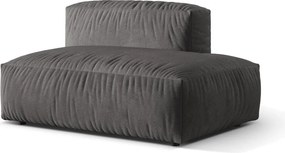 Parte divano componibile grigio (con penisola a destra) con rivestimento in velluto Martina – Micadoni