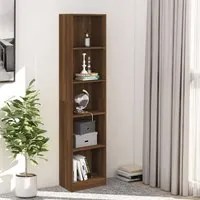 Libreria 5 Ripiani Rovere Marrone 40x24x175cm Legno Multistrato 816070