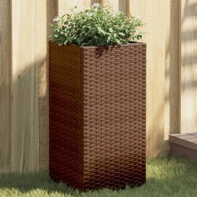Fioriera Da Giardino Marrone 30x30x60 Cm İn Polyrattan /