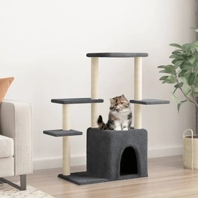 Albero per gatti con tiragraffi in sisal grigio scuro 97,5 cm