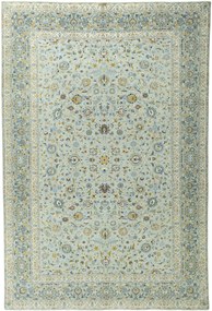 Kashan Tappeto persiano 390 x 260 Verde (Iran) Annodato A Mano