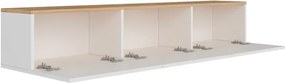 Mobile TV Sospeso 150 Cm 3 Ante A Ribalta West Bianco Con Top Legno