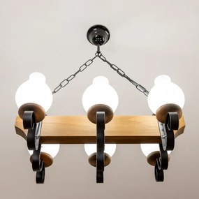 Brilagi - Lampadario a sospensione con catena QUEEN 6xE14/40W/230V faggio