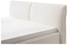 Letto matrimoniale imbottito beige con contenitore con rete inclusa 160x200 cm Matera – Meise Möbel