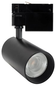 Faro LED 30W Trifase Nero 60° 120lm/W CRI92 no Flickering - BRIDGELUX LED Colore Bianco Caldo 2.700K