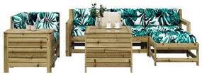 Set divani da giardino 7 pz in legno impregnato di pino