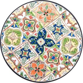 Set da giardino in ferro tavolo bistrot e sedie pieghevoli con maioliche Paloma Bizzotto