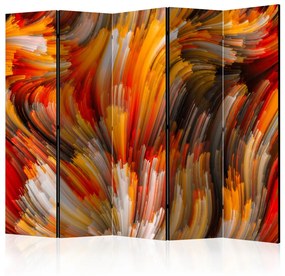 Paravento design Oceano di fuoco II (5-parti) - allegro astratto su sfondo colorato