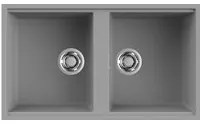 Lavello Elleci Incasso 2 vasche 83,6x48,8 Best 450 Sottotop Keratek Plus Grigio Light Grey LKB45097BSO