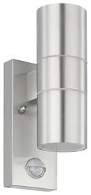 Applique Esterno Moderna Riga 5 Acciaio Argento Vetro Bianco Gu10