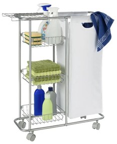 Scaffale mobile universale con cestino , 28 l Slim - Wenko