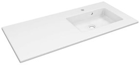 Lavabo a incasso rettangolare vasca a destra Neo L 106 x H 11.2 x P 49 cm in ceramica bianco lucido