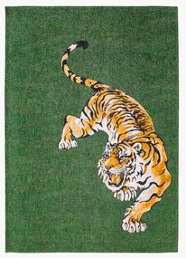 Tappeto jacquard lavabile da interno-esterno Tiger