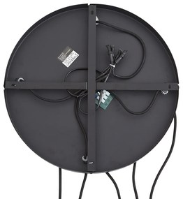 Lampada a sospensione di design nera con vetro fumé 5 luci - Ana