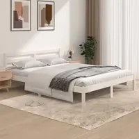 Giroletto Legno Massello Pino 150x200 cm Bianco 5FT King Size 810436