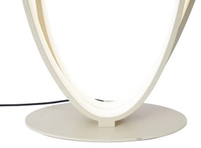 Lampada da terra di design beige con LED dimmerabile a 3 livelli - Boomerang