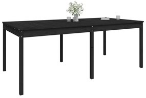 Tavolo da giardino nero 203,5x100x76 cm legno massello di pino