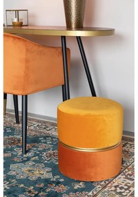 Poggiapiedi arancione con rivestimento in velluto Bubbly – White Label