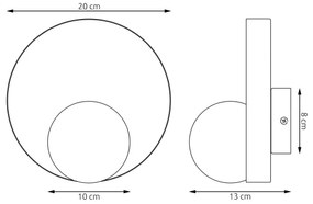 Applique da parete KIDO 1xG9/8W/230V nero