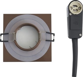 Set di 6 faretti da incasso moderni bronzo scuro quadrato IP44 - Qure