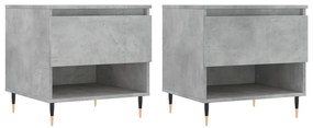 Tavolini salotto 2pz grigio cemento 50x46x50 legno multistrato