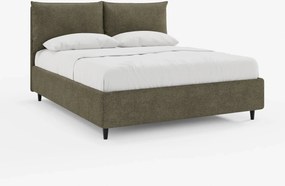 ZAYRON letto imbottito con vano contenitore e morbidi cuscini regolabili - design moderno in tessuto certificato Oeko-Tex®