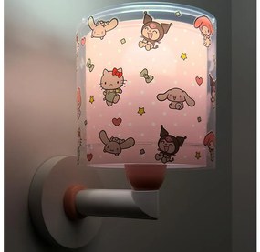Dalber 41259 - Lampada da parete per bambini HELLO KITTY&FRIENDS 1xE27/15W/230V rosa