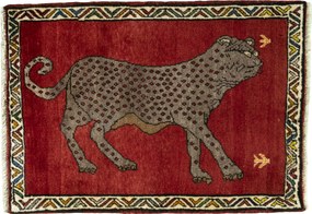 Gabbeh Tappeto 100x70 Rosso (Iran) Annodato A Mano