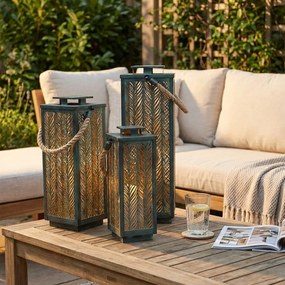 MIZUKI - set di 3 lanterne in acciaio