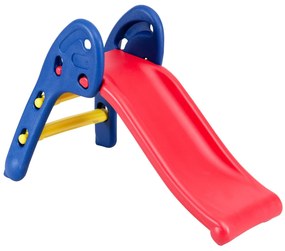 Costway Scivolo pieghevole per bambini 3-8 anni da interno ed esterno blu scuro rosso e giallo