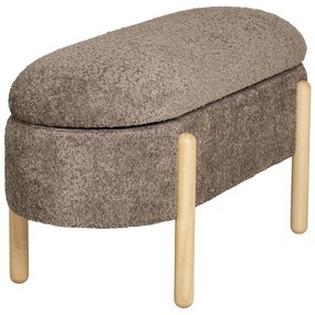 Panchina marrone con rivestimento in bouclé Branca – House Nordic