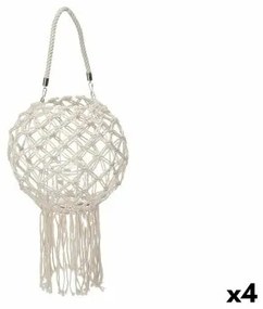 Portacandele Macramé Bianco Cotone 26 x 66 x 26 cm (4 Unità)