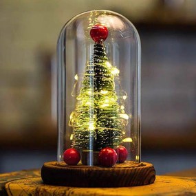 Campana decorativa Albero di Natale illuminata da Mini Led Bianco Caldo a batteria Wisdom