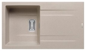 Lavello integrato 1 vasca con gocciolatoio laterale destro o sinistro PYRAMIS Kartesio granito L 50 x L 86 cm beige
