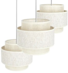 Lampadario sospeso su cavo BOHO 3xE27/60W/230V crema/iuta