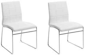 Set di 2 sedie da pranzo  pelle sintetica bianco e metallo KIRON Beliani