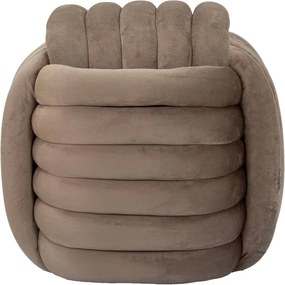 Poggiapiedi in velluto grigio-marrone Softy - Mauro Ferretti