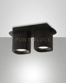 Smooth spot nero 2 luci attacco gu10 ip20 in alluminio