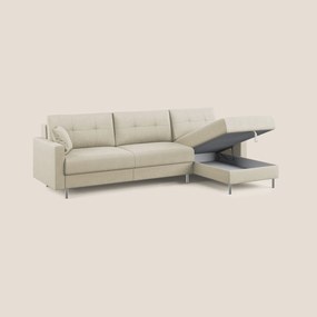 Megan divano letto angolare in microfibra smacchiabile T11 panna