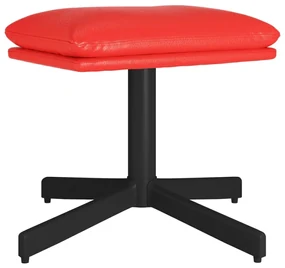 Poggiapiedi rosso 60x60x36 cm in similpelle