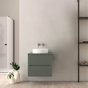 Mobile da bagno verde opaco 60 cm cannettato Palermo