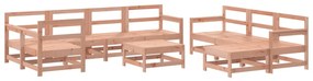 Set salotto da giardino 10 pz in legno massello di douglas