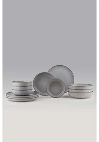 Set da tavola 12 pezzi grigio/porcellana