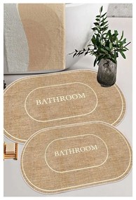 Tappetini da bagno marrone e crema in set da 2 60x90 cm Jute Look - Mila Home