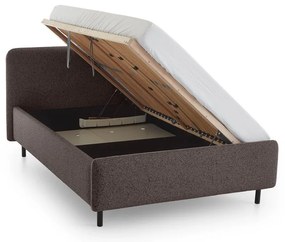 Letto matrimoniale imbottito color antracite con contenitore con rete inclusa 140x200 cm Primo – Meise Möbel